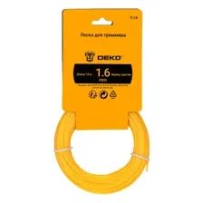 Леска для триммера (1,6мм, 15 м круглая) DEKO TL16 / арт 065-1057
