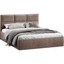 Кровать Трия Стелла Тип 1 c ПМ и заглушиной 160x200 (микровелюр Wellmart Latte)