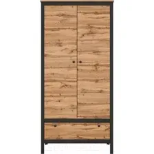 Шкаф Black Red White Loft SZF2D1S (дуб вотан/черный)