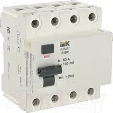 Дифференциальный автомат IEK 4P 63А 100мА тип AC AR-R10N-4-063C100