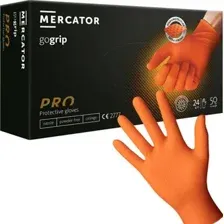 Нитриловые перчатки Mercator GoGrip защитные (L, 50 шт, оранжевый)