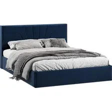 Кровать Трия Пандора с ПМ 160x200 Тип 1 (микровелюр Wellmart Blue)