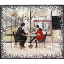 Картина Декарт Пара в кафе за столиком 8Л2745 (в раме)