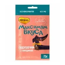 Лакомство Мнямс подушечки с говядиной для собак «Максимум вкуса» 75г