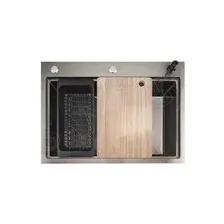 Кухонная мойка Stellar Decor S7050NB-A-D (нано черный, c доской)