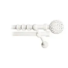 Карниз для штор Lm Decor Ажур 095 2р гладкий 25/19мм (белый глянец, 2.8м)