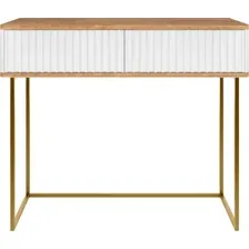 Консольный столик Shtabe Royal 5011 эко (белый-дуб кантри золотой-золото)