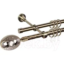 Карниз для штор АС ФОРОС Grace D16K/16Г + наконечники Игнацио (1.6м, антик)
