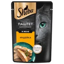 Влажный корм для кошек Sheba Для взрослых кошек Паштет в желе. Индейка (75г)