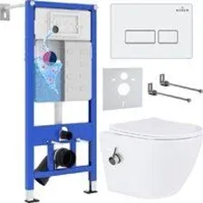 Унитаз подвесной Roxen Antares Bidet в комплекте с инсталляцией StounFix Dual Fresh 6 в 1 953833 (кн