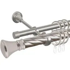 Карниз для штор АС ФОРОС Grace D25К/16Г составной + наконечники Колокол (2.8м, сатин)