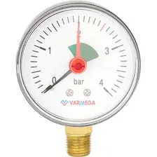 Манометр сантехнический Varmega Радиальный 63мм 4бар 1/4 / VMMT11-630402