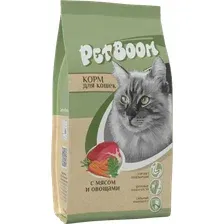 Сухой корм для кошек PetBoom Для взрослых кошек с мясом и овощами 0.4 кг