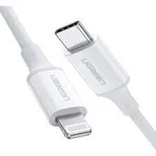 Кабель Ugreen USB-C to Lightning M/M Rubber Shell, US171, White, 10493, 1 м