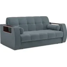 Диван Мебель-АРС Аккордеон Барон №3 ППУ 120x200 (велюр серый/синий HB-178/26)