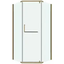 Душевой уголок Grossman Pragma 90x90x195 302.K33.03.9090.32.00 (золото сатин/прозрачное стекло)