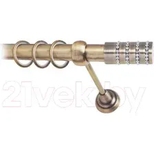 Карниз для штор Lm Decor Барамелла 117 1р гладкий 25мм (антик, 3.2м)
