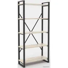 Стеллаж Hype Mebel Стандарт-2 50x200 (черный/древесина белая)