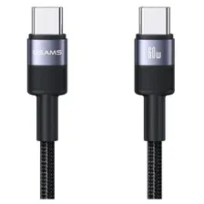 Зарядный кабель Usams SY Series SJ724 Type-C-Type-C (1.2м, черный)