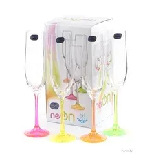 Бокал для шампанского стеклянный "Neon" (4 шт.; 190 мл)