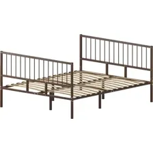 Полуторная кровать Домаклево Металика В4+В4 140х190 (коричневый)