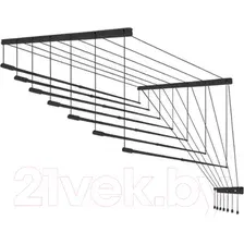 Сушилка для белья Comfort Alumin Group Потолочная 7 прутьев Black Style Telescop 140-250см (алюминий)