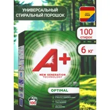 Стиральный порошок A+ Optimal, 6 кг (100 стирок)