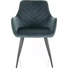 Стул с подлокотниками Signal Fig Velvet 78 (зеленый/черный)