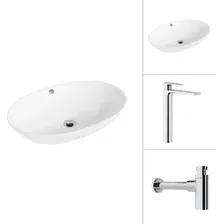 Умывальник Lauter 21709 + Reef 21CK8678C с сифоном 21635CH (хром)