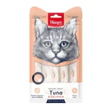 Лакомство для кошек Wanpy Cat Нежное пюре из тунца и лосося (5x14г)