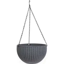 Кашпо BOTANICA Rattan (16.5x10.5см, серый)