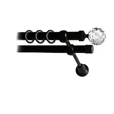 Карниз для штор Lm Decor Кристалл 130 2р гладкий 25/19мм (черный матовый, 2.8м)