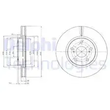 Тормозной диск DELPHI BG4139C вентилируемый , передняя ось