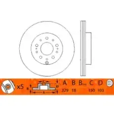 Тормозной диск NIBK RN1215 вентилируемый , задняя ось