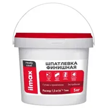 Шпатлевка готовая ilmax Ready Coat Полимерная финишная (5кг, белый)
