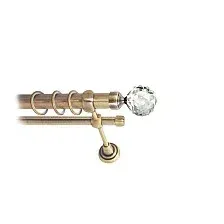 Карниз для штор Lm Decor Кристалл 130 2р гладкий 25/16мм (антик, 2.8м)