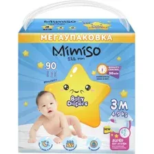 Подгузники Mimiso 3/М 4-9кг (90шт)
