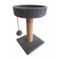Когтеточка лежанка круглая, джут, серая, 35х35х55 см