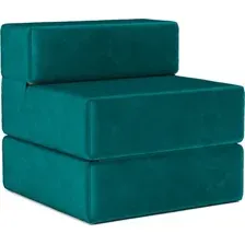 Бескаркасное кресло-кровать Mebel-Ars Алерия (бархат сине-зеленый Star Velvet 43 Black Green)