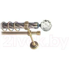 Карниз для штор Lm Decor Кристалл 130 2р витой 25/16мм (антик, 1.8м)