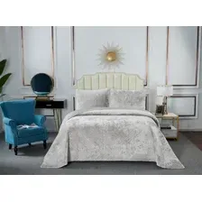 Набор текстиля для спальни Sofi de Marko Патрисия 240x260 / Пок-П-240x260сс1 (светло-серый)