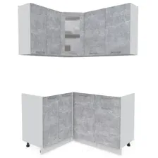 Готовая кухня Интерлиния Мила 12x14 без столешницы (бетон)