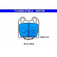 Тормозные колодки дисковые задняя ось ATE 13.0460-5748.2