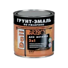 Грунт-эмаль Dali 3в1 по ржавчине зелёный мох, 0,75л