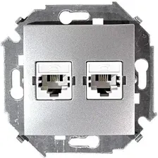 Розетка компьютерная Simon 1591593-033 (алюминий)