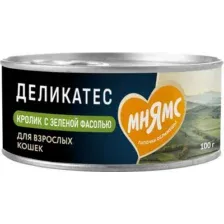 Влажный корм для кошек Мнямс Кролик с зеленой фасолью Паштет по-мальтийски / 176687 (100г)