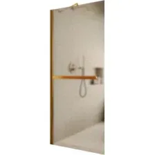 Душевая стенка MaybahGlass 109x195 MGD-710-3ш (бронзовое матовое стекло/золотой)