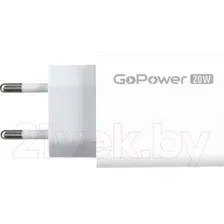 Адаптер питания сетевой GoPower 1USB+1TYPE-C 20W QC3.0 / 00-00028401 (белый)