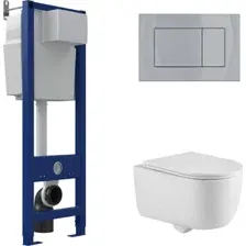 Унитаз подвесной Berges Wasserhaus Tornas Rimless + Atom 410 АТ-043332 (с кнопкой Atom хром глянец)