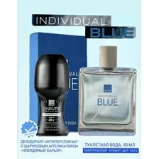 Аvon Туалетная вода Individual Blue для него, 90 мл /обновленный дизайн флакона/+ Дезодорант-антиперспирант с шариковым аппликатором Невидимый барьер для мужчин, 50 мл